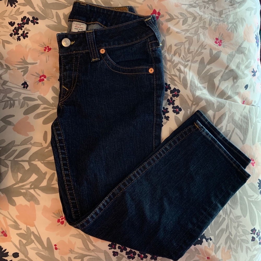 True Religion Straight Leg Cropped Jean